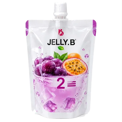 Bebida de gelatina Jelly.B de uva e maracujá