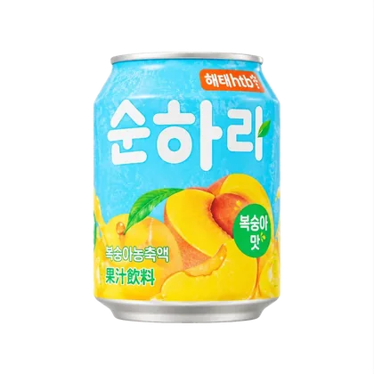 Suco Haitai Sunhari de pêssego em lata